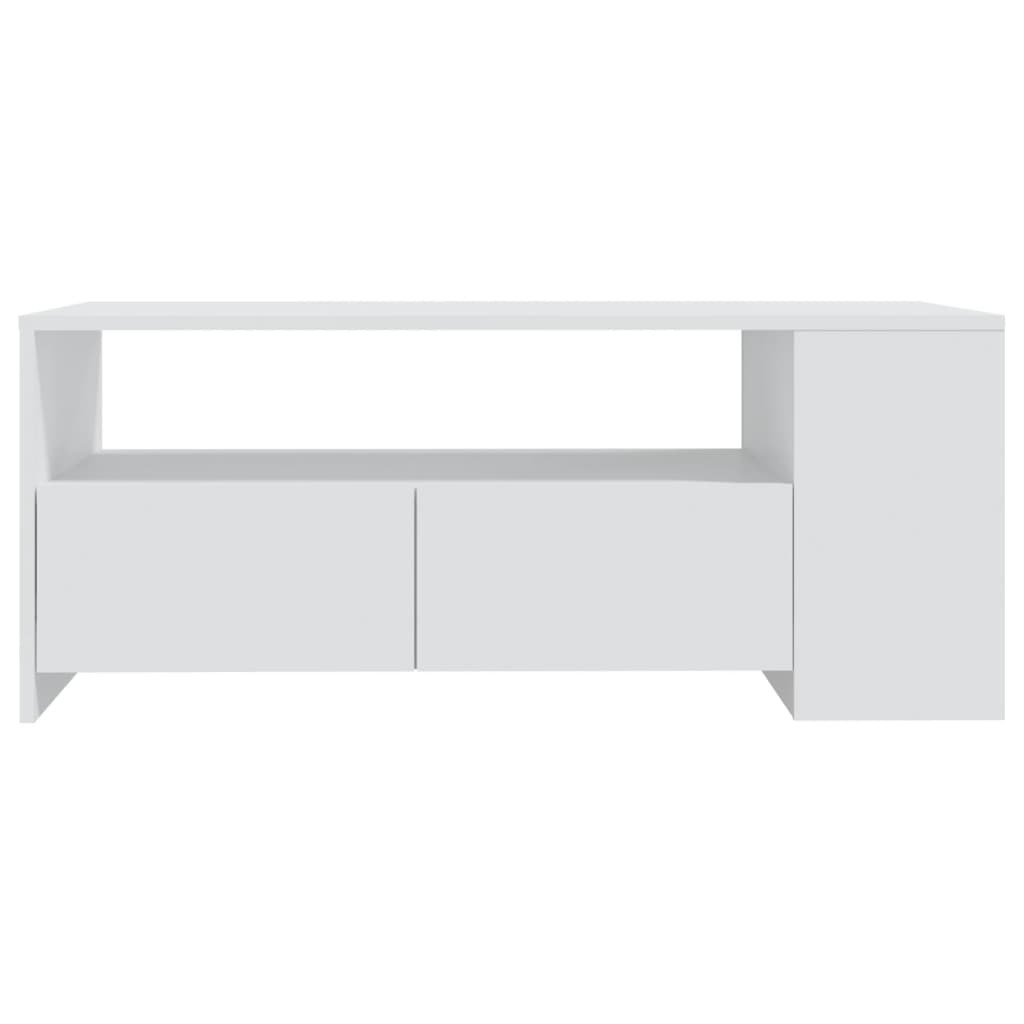 Table basse blanche 102x55x42 cm en bois