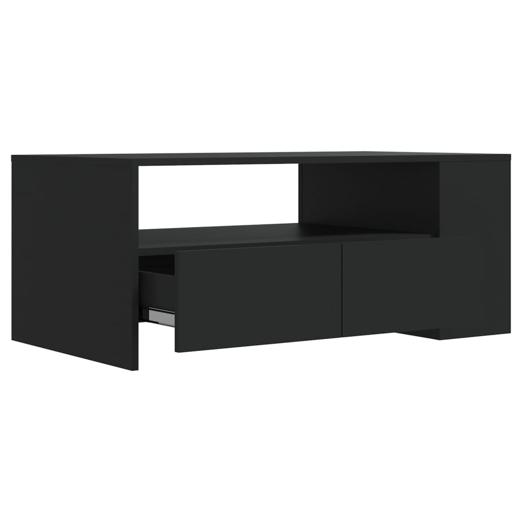 Coffee Table Black 102x55x42 cm Wood Material