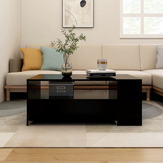 Coffee Table Black 102x55x42 cm Wood Material