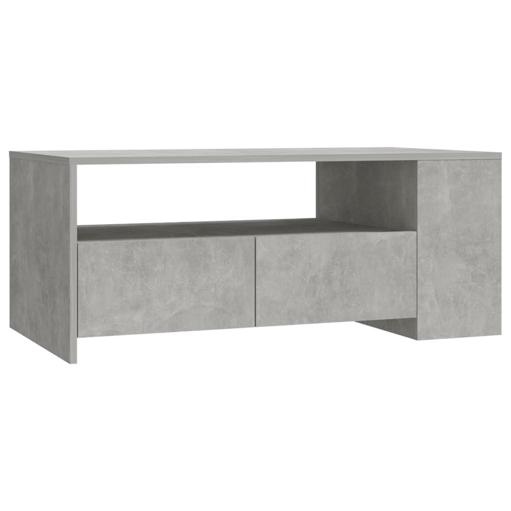 Table basse gris béton 102x55x42 cm en bois