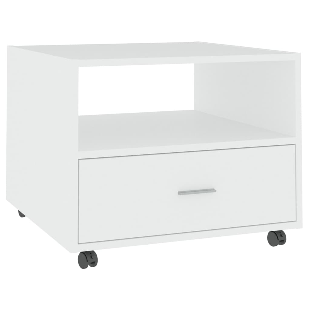 Table basse blanche 55x55x40 cm en bois