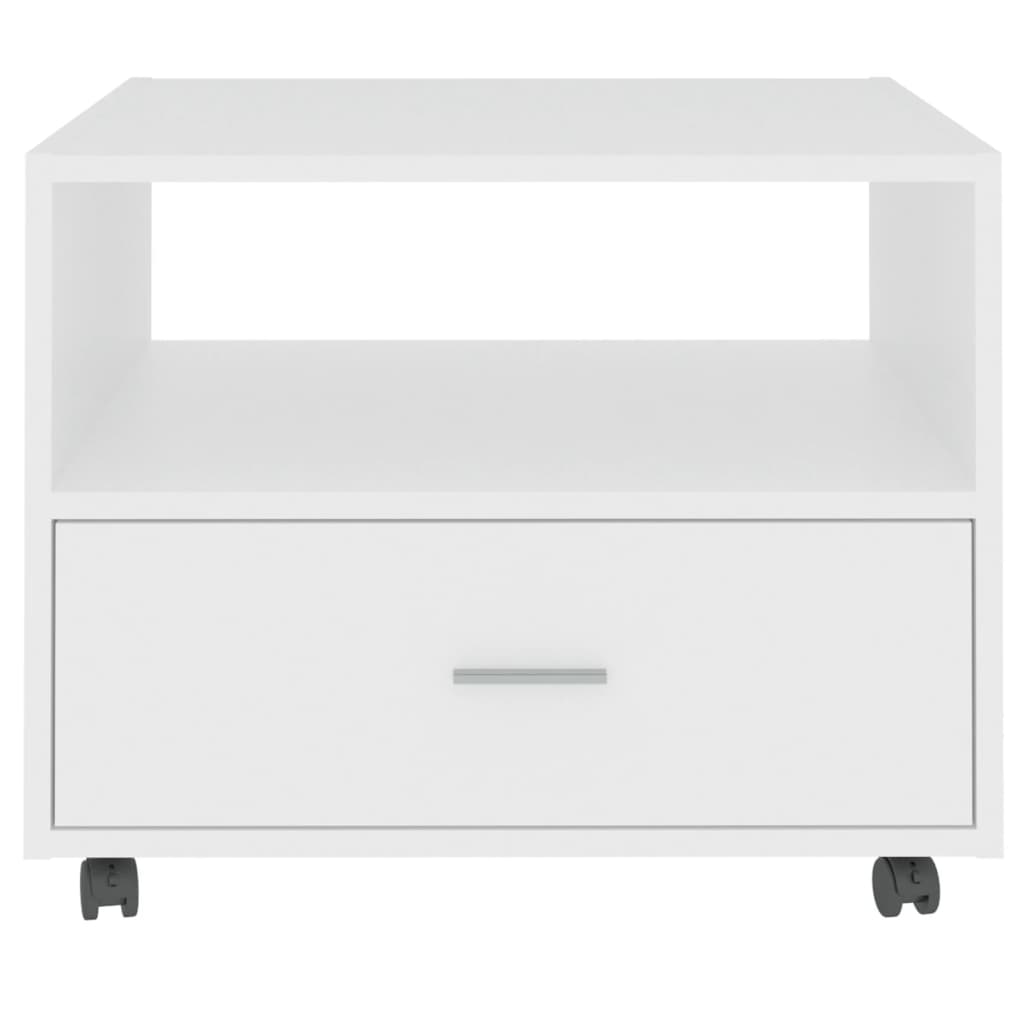 Table basse blanche 55x55x40 cm en bois