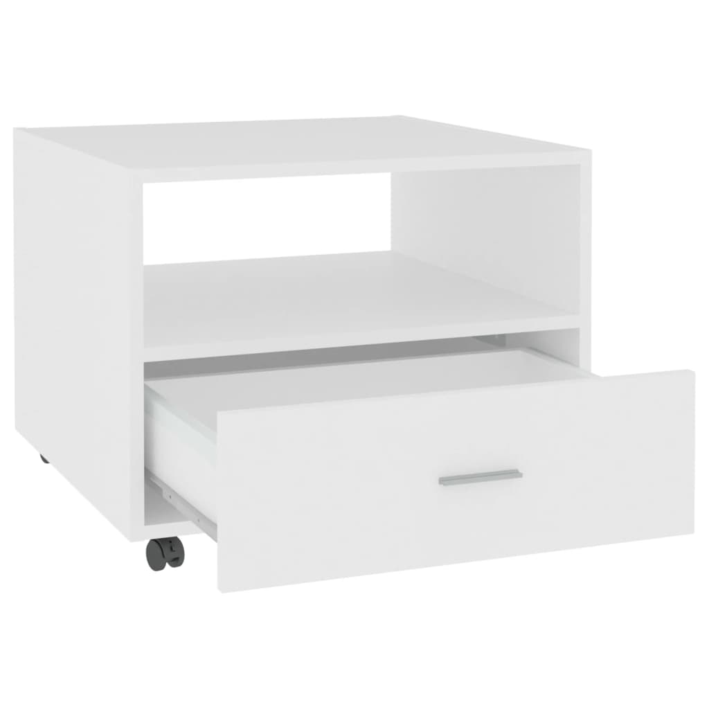 Table basse blanche 55x55x40 cm en bois