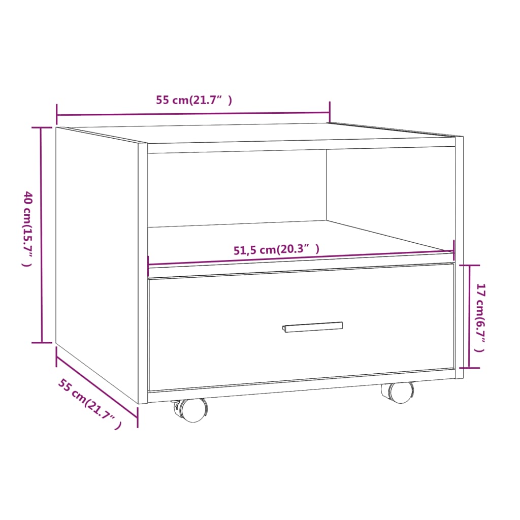 Couchtisch Betongrau 55x55x40 cm Holzwerkstoff