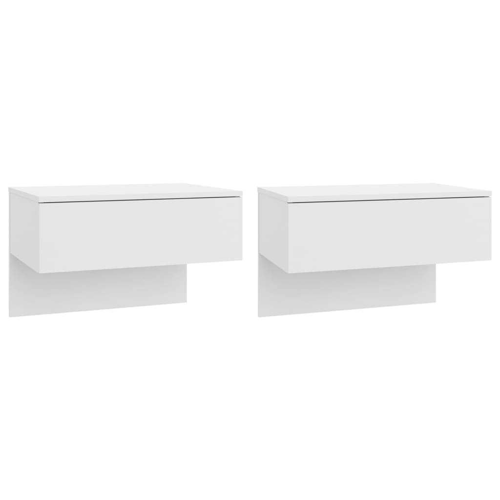 Tables de chevet murales 2 pcs. Blanc