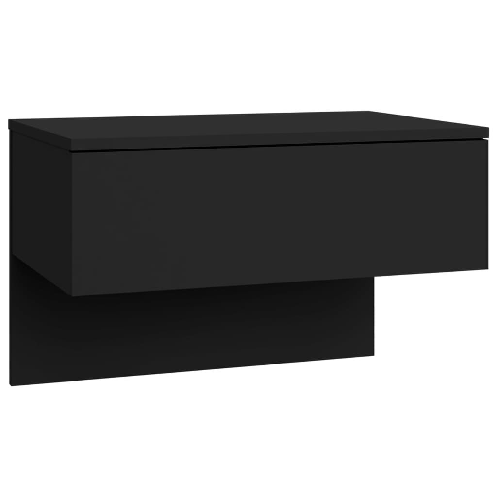 Tables de chevet murales 2 pcs. Noir