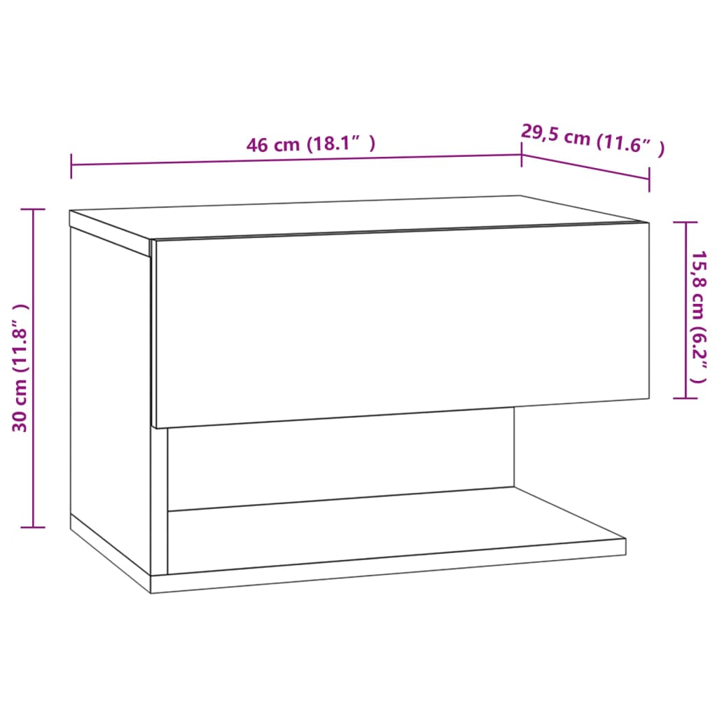 Table de chevet murale blanche