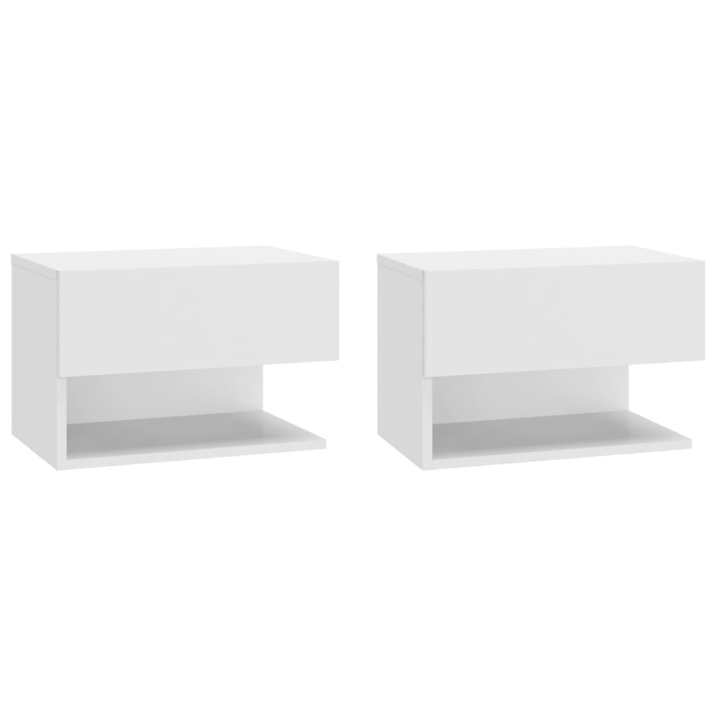 Tables de chevet murales 2 pcs. Blanc