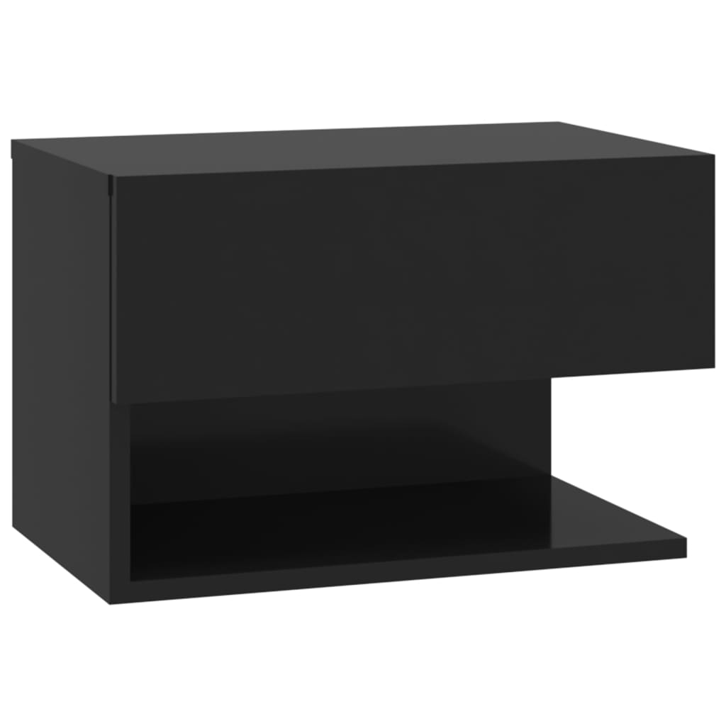 Table de chevet murale noire