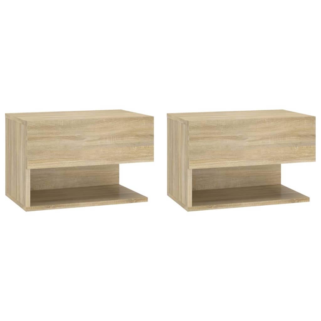 Tables de chevet murales 2 pcs. Chêne Sonoma