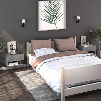 Wand-Nachttische 2 Stk. Betongrau