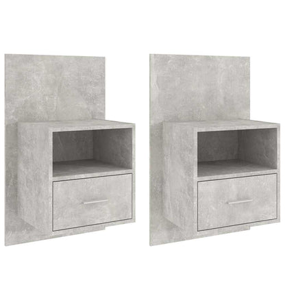 Wand-Nachttische 2 Stk. Betongrau