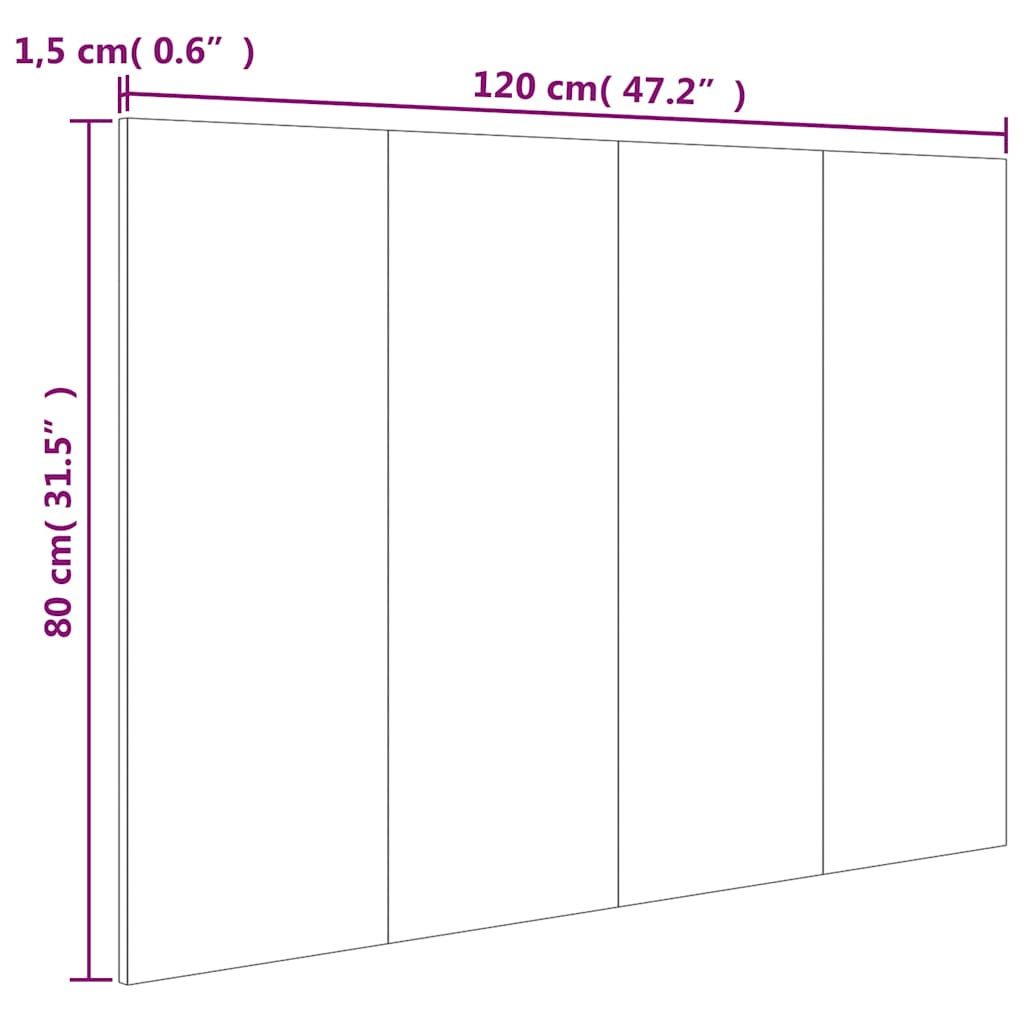 Kopfteil Betongrau 120x1,5x80 cm Holzwerkstoff