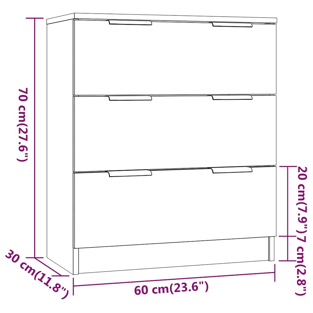 Sideboard Betongrau 60x30x70 cm Holzwerkstoff