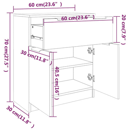 Sideboard Weiß 60x30x70 cm Holzwerkstoff