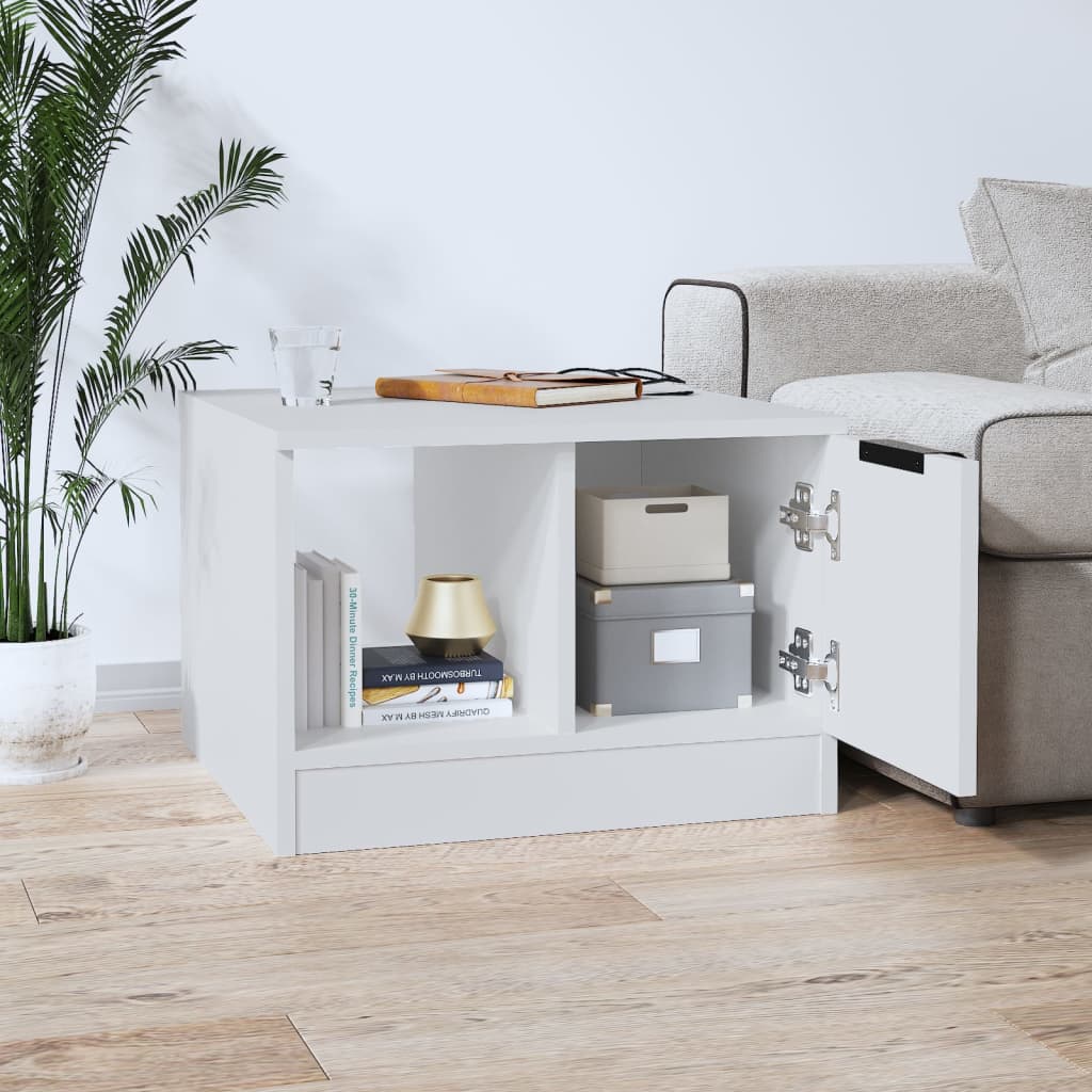 Table basse blanche 50x50x36 cm en bois