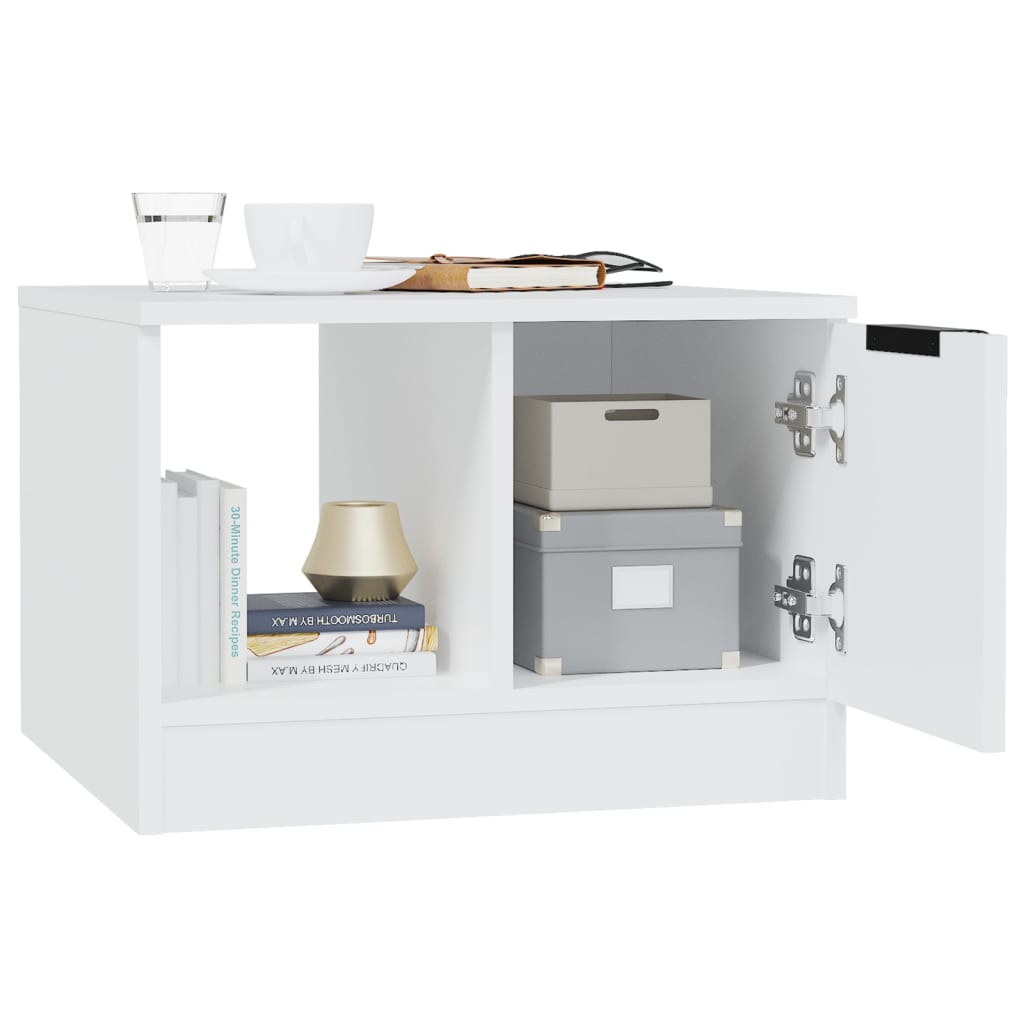 Table basse blanche 50x50x36 cm en bois