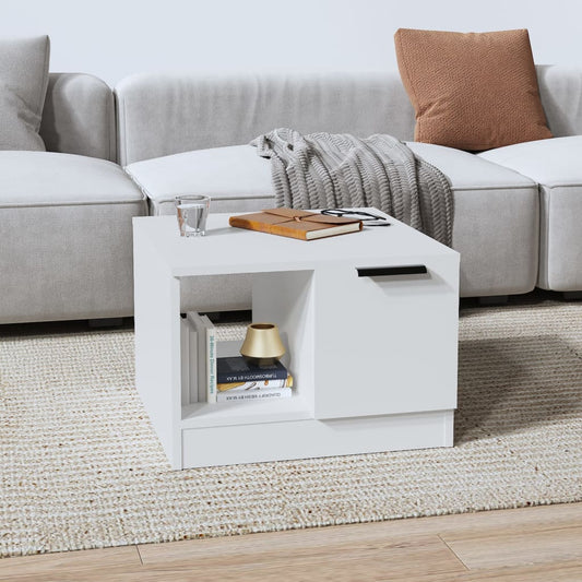 Table basse blanche 50x50x36 cm en bois