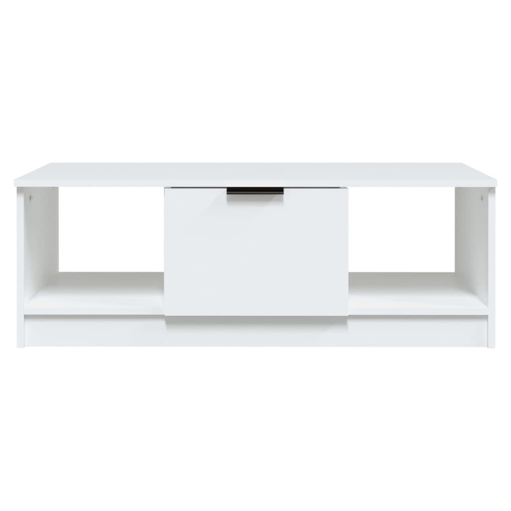 Table basse blanche 102x50x36 cm en bois