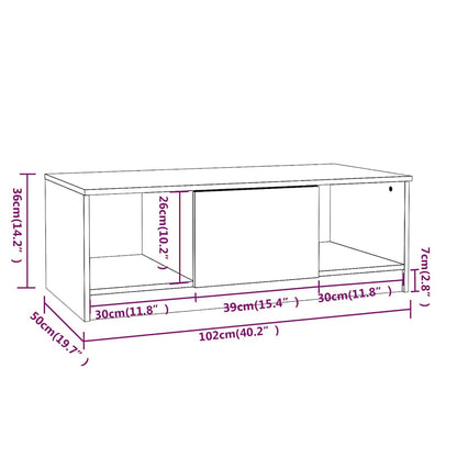 Couchtisch Sonoma-Eiche 102x50x36 cm Holzwerkstoff