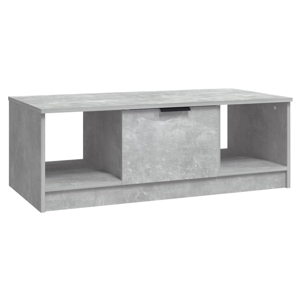 Table basse gris béton 102x50x36 cm en bois