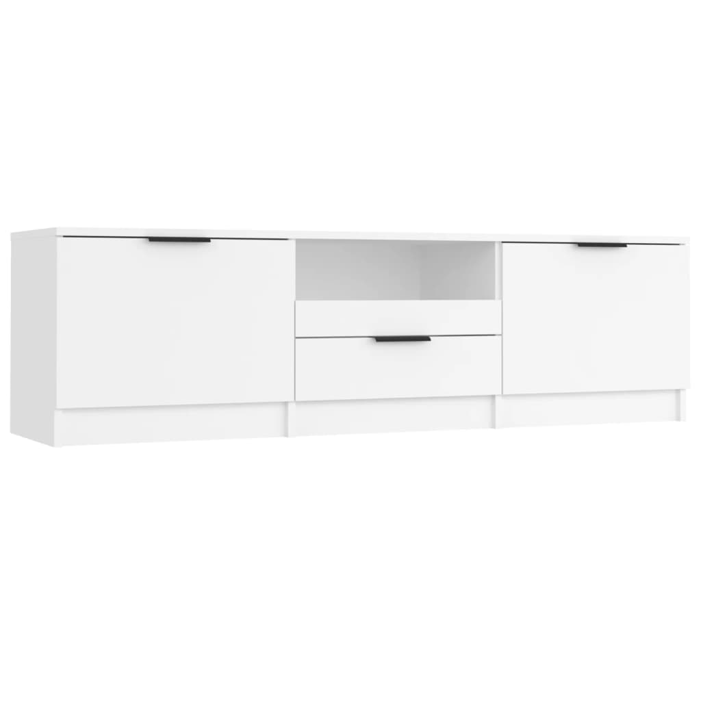 Meuble TV blanc 140x35x40 cm en bois