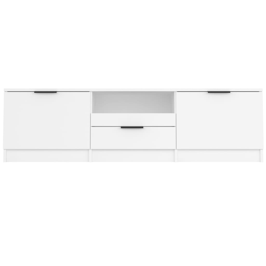Meuble TV blanc 140x35x40 cm en bois