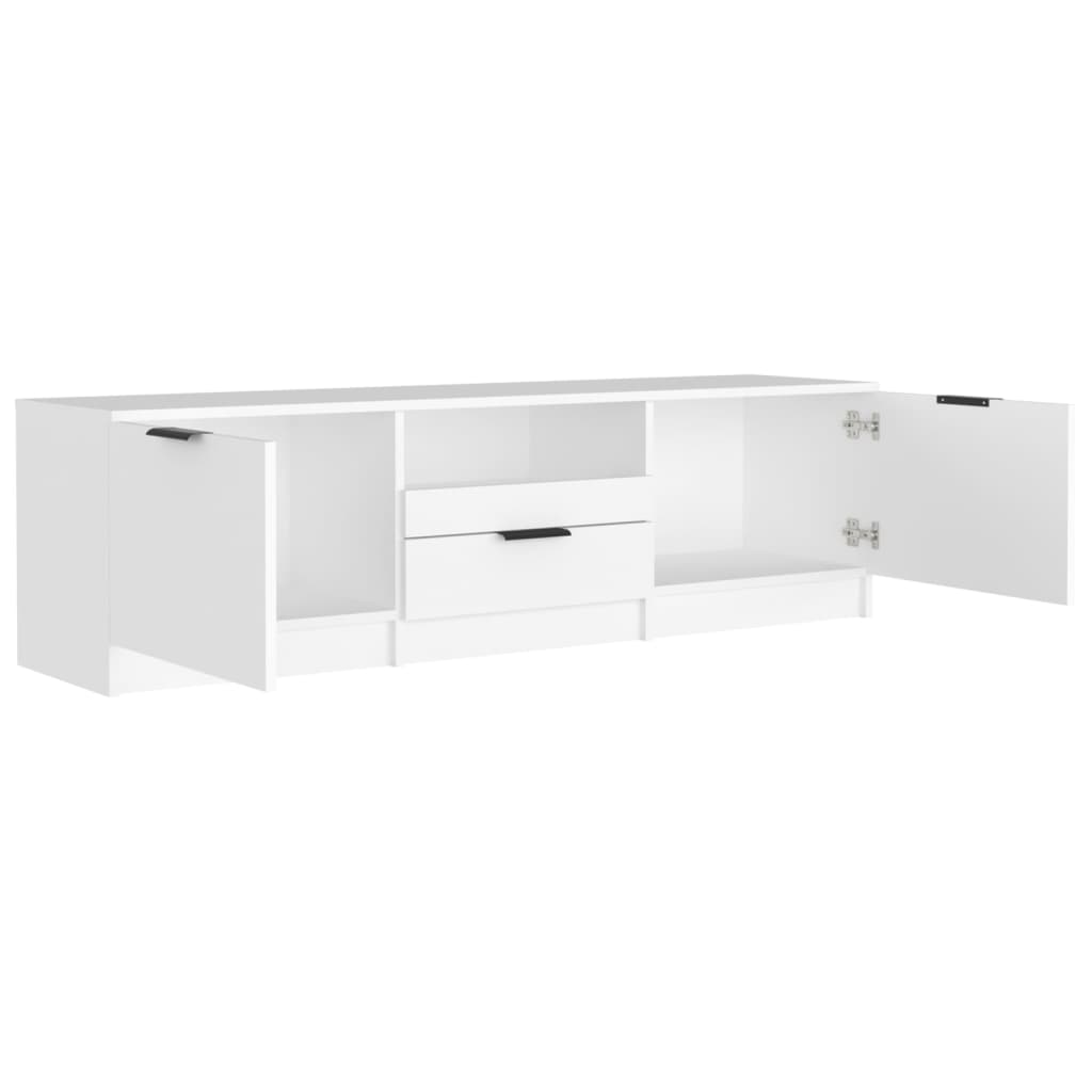 Meuble TV blanc 140x35x40 cm en bois