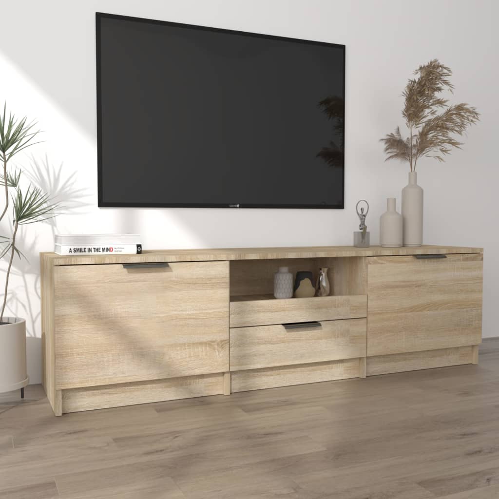 Meuble TV chêne Sonoma 140x35x40 cm matériau bois