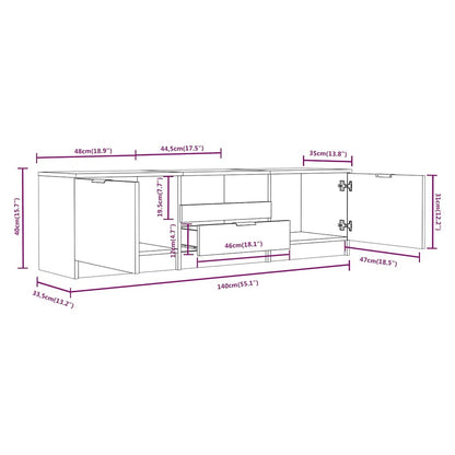 TV-Schrank Sonoma-Eiche 140 x 35 x 40 cm Holzwerkstoff