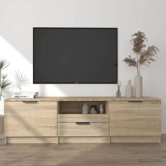 Meuble TV chêne Sonoma 140x35x40 cm matériau bois