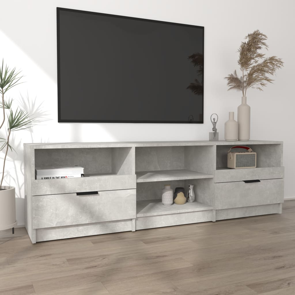 Meuble TV gris béton 150x33,5x45 cm en bois