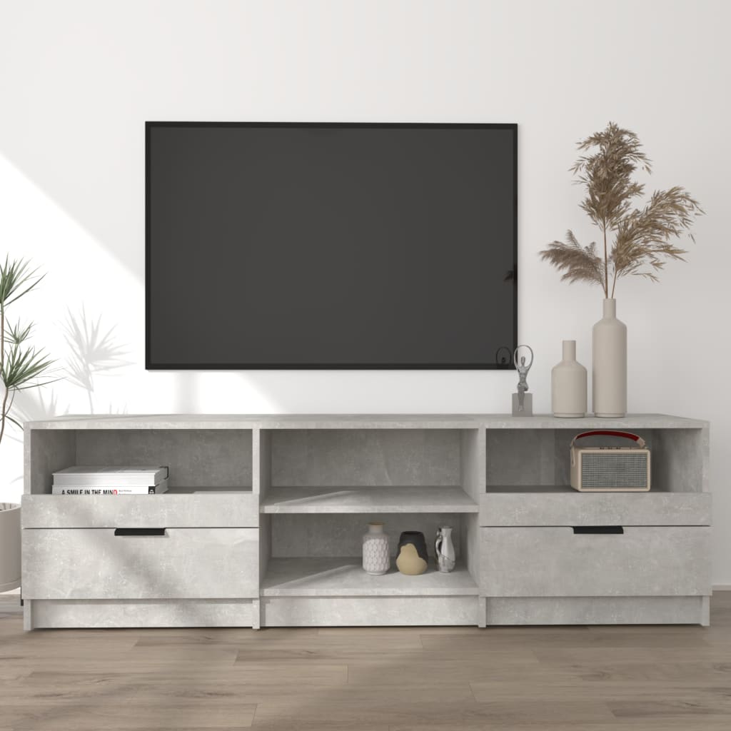 Meuble TV gris béton 150x33,5x45 cm en bois