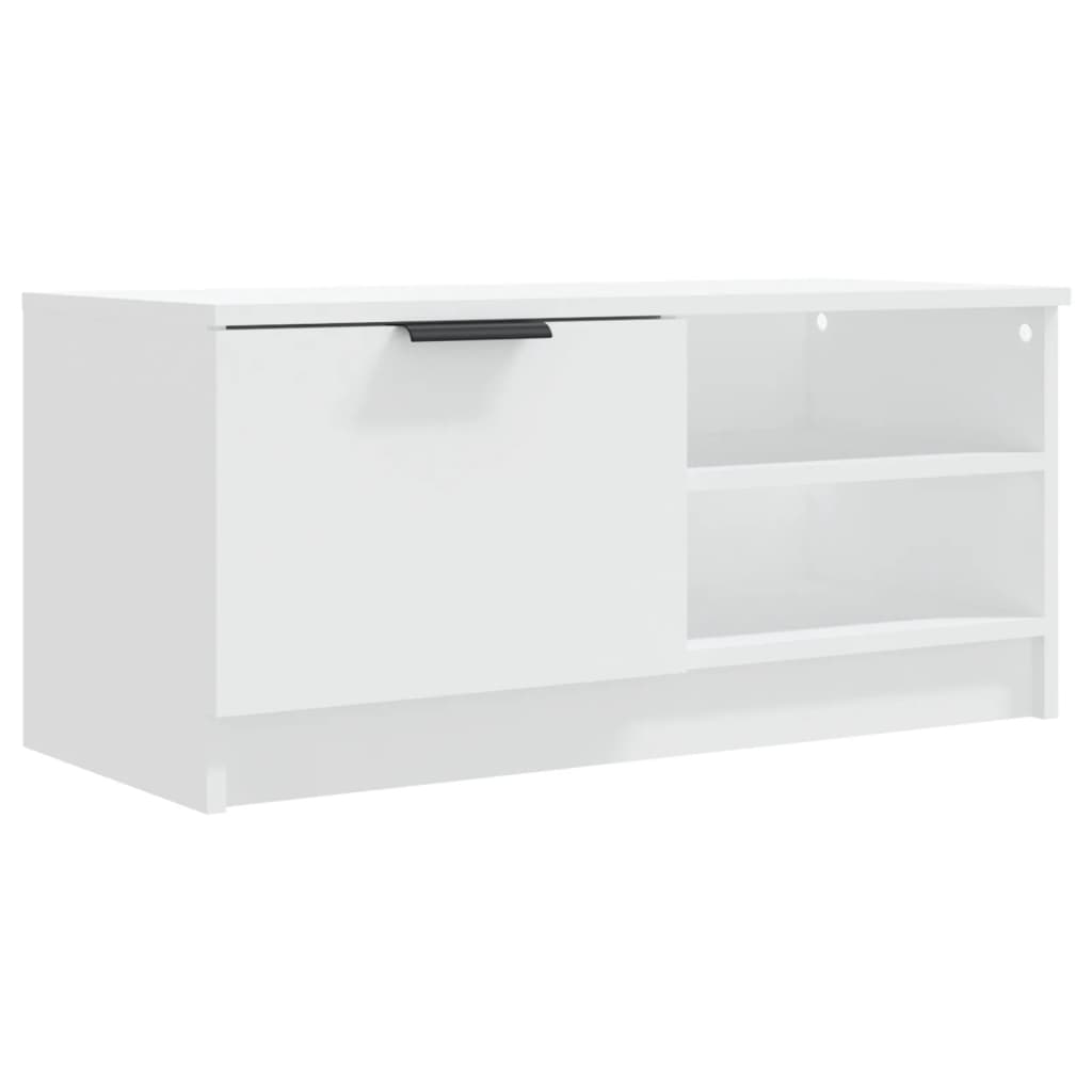 Meuble TV blanc 80x35x36,5 cm en bois