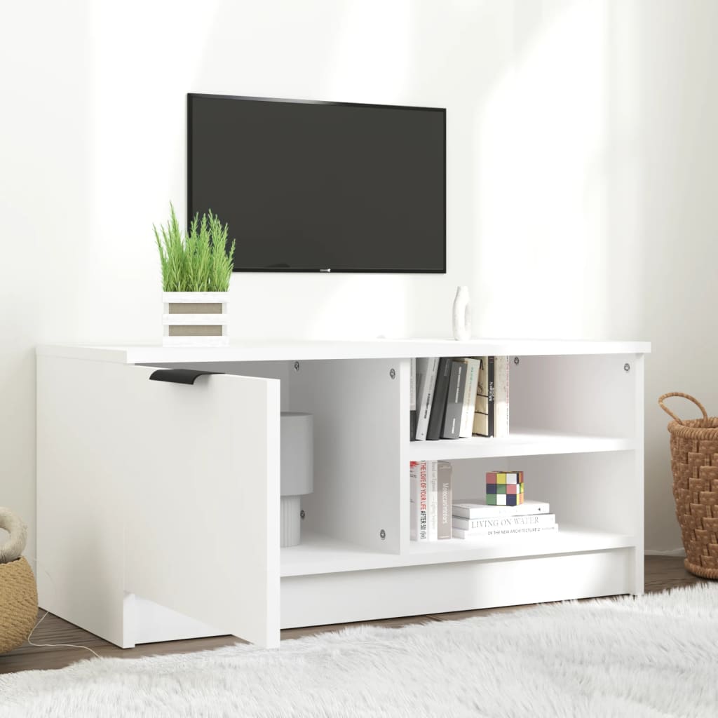 Meuble TV blanc 80x35x36,5 cm en bois