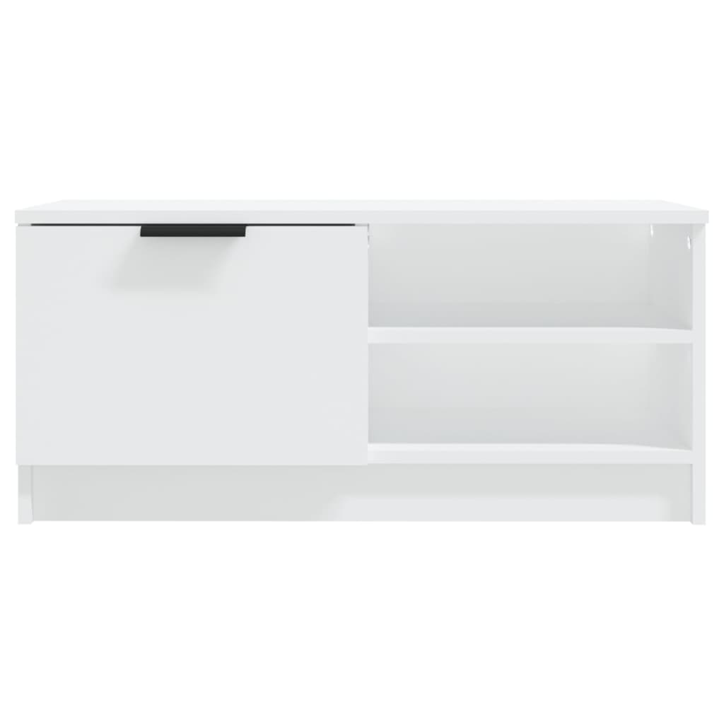 Meuble TV blanc 80x35x36,5 cm en bois