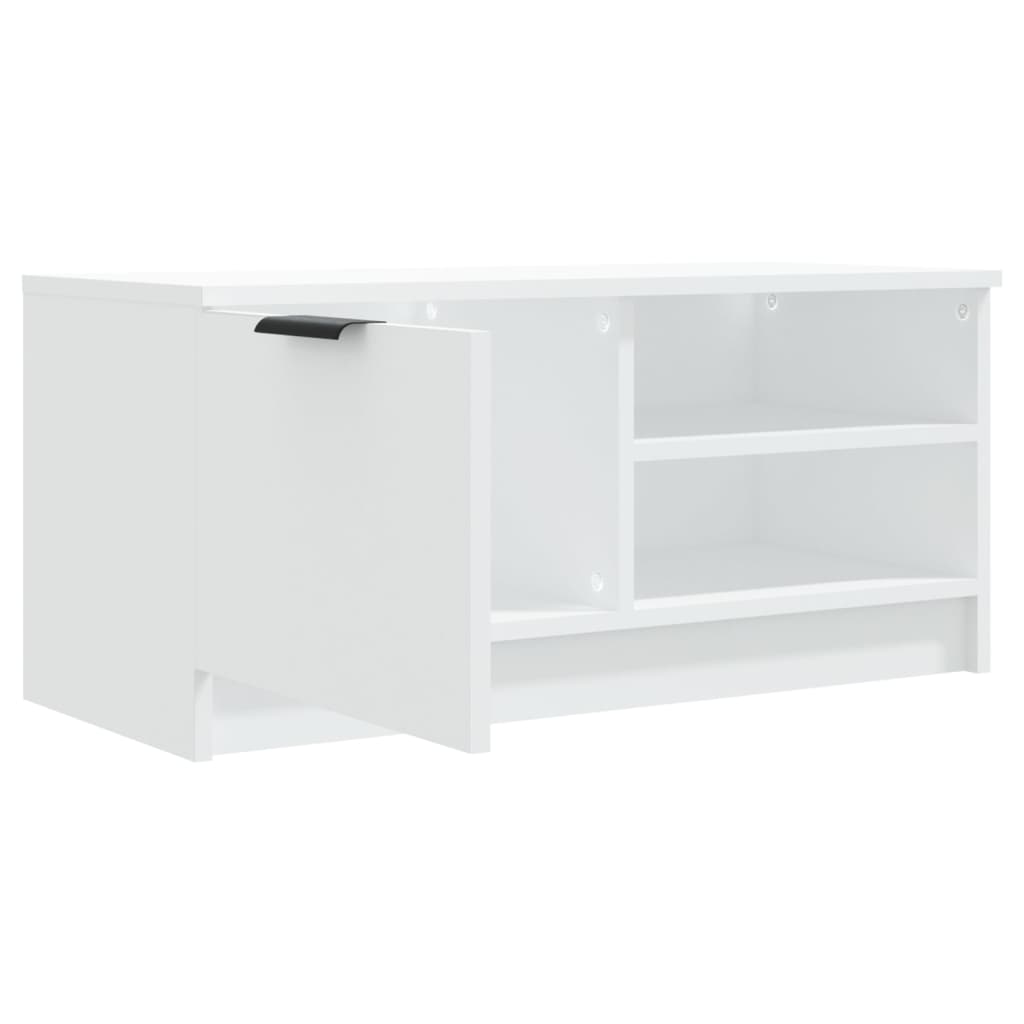 Meuble TV blanc 80x35x36,5 cm en bois