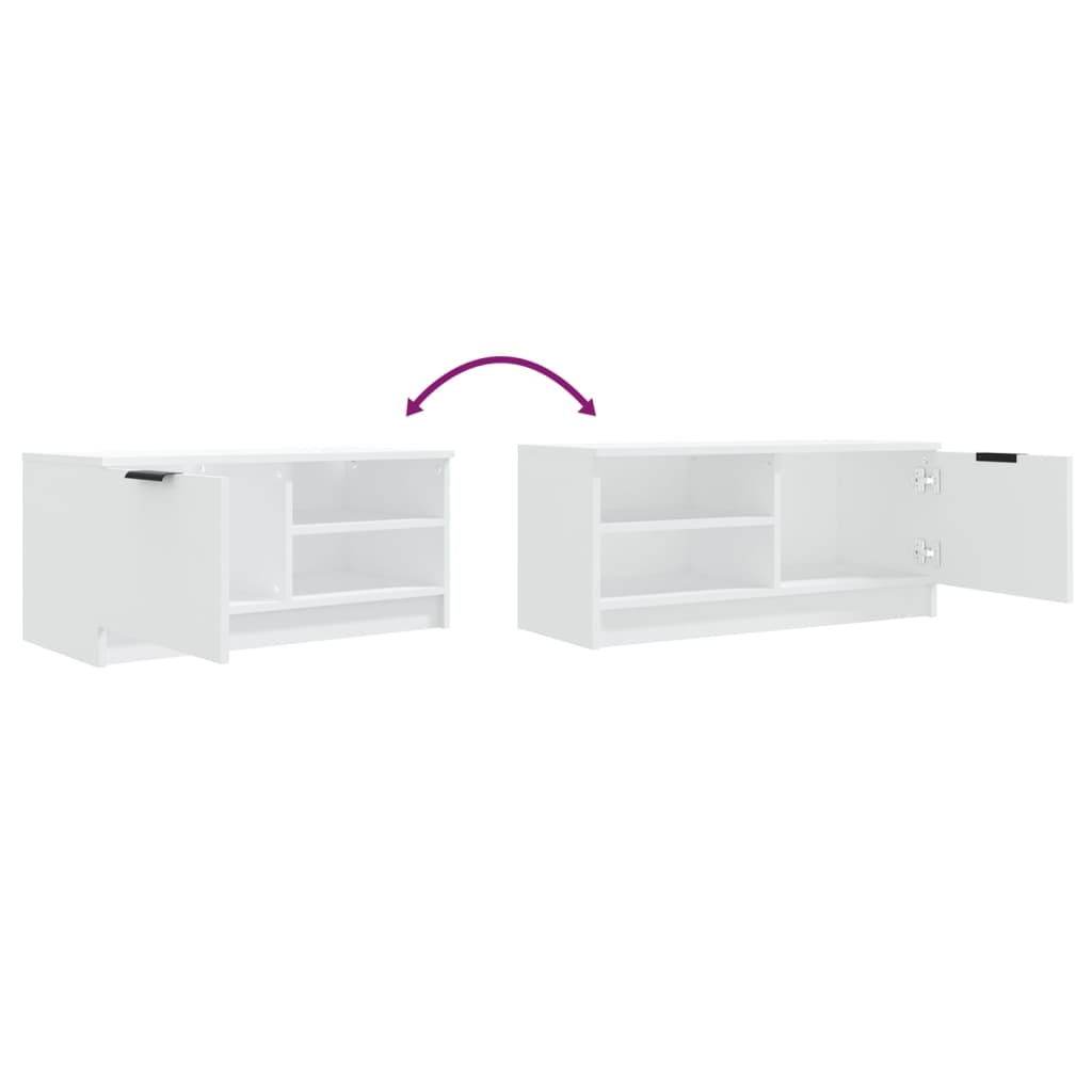 Meuble TV blanc 80x35x36,5 cm en bois