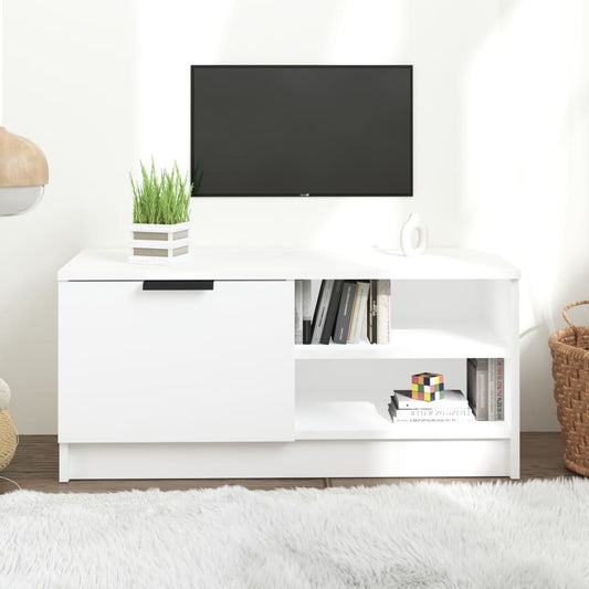 Meuble TV blanc 80x35x36,5 cm en bois