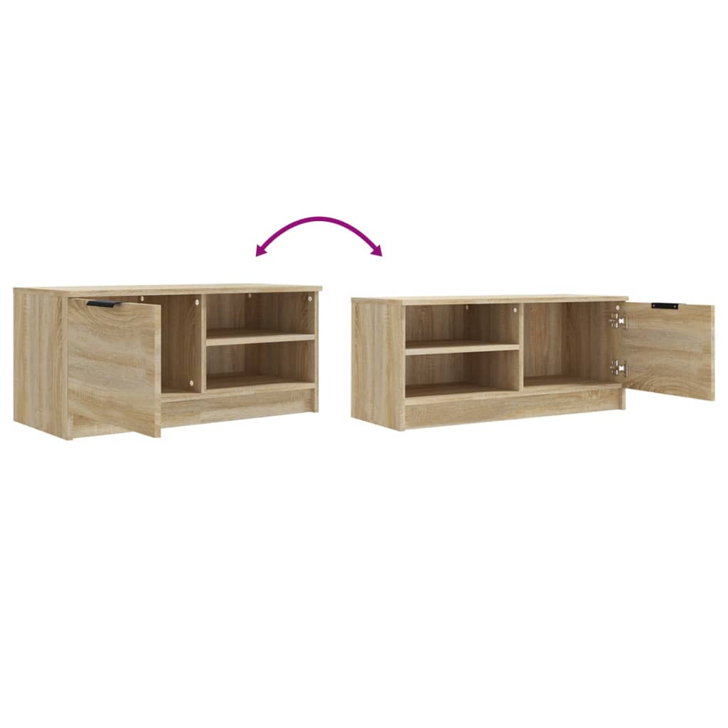 Meubles TV, lot de 2, en chêne Sonoma, 80 x 35 x 36,5 cm.