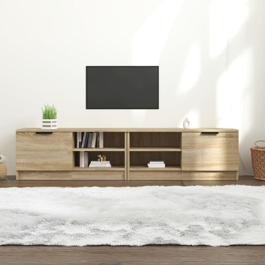 Meubles TV, lot de 2, en chêne Sonoma, 80 x 35 x 36,5 cm.
