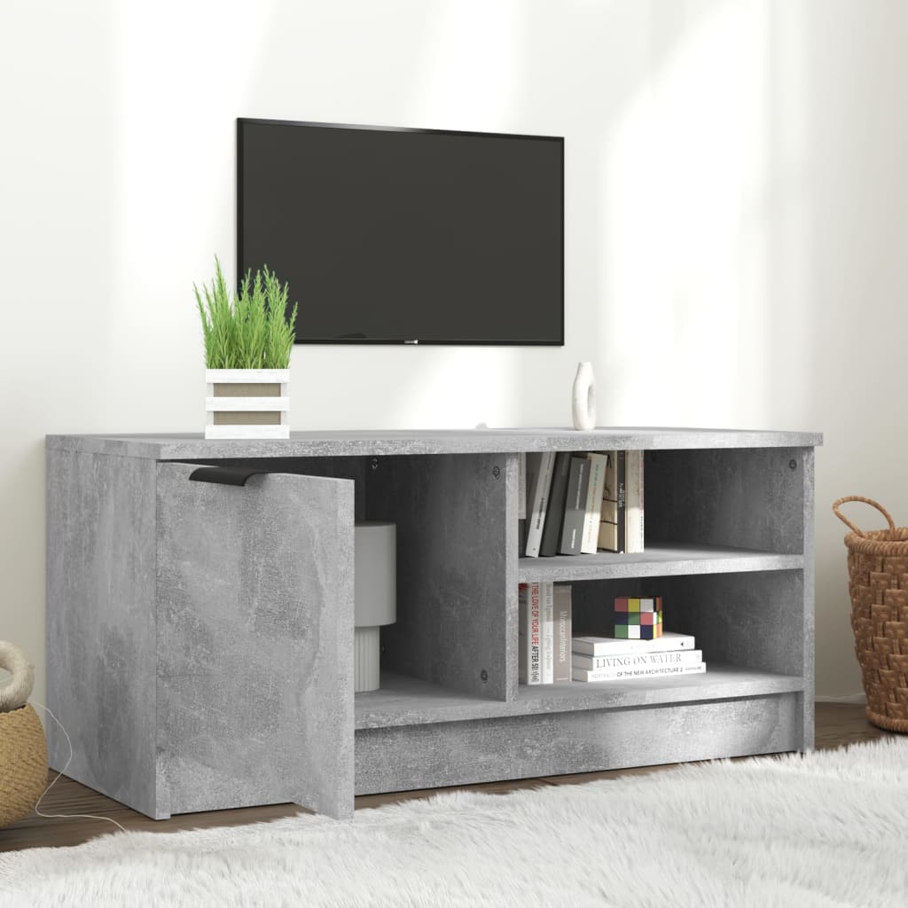 Meuble TV gris béton 80x35x36,5 cm en bois