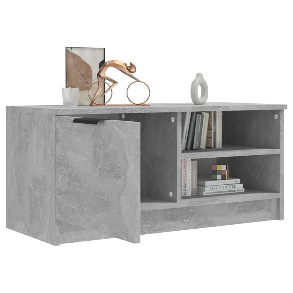 Meuble TV gris béton 80x35x36,5 cm en bois