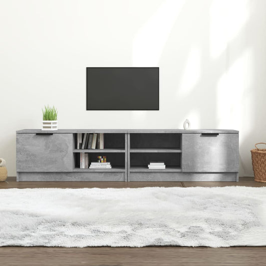 Meubles TV, lot de 2, gris béton, 80 x 35 x 36,5 cm, matériau à base de bois