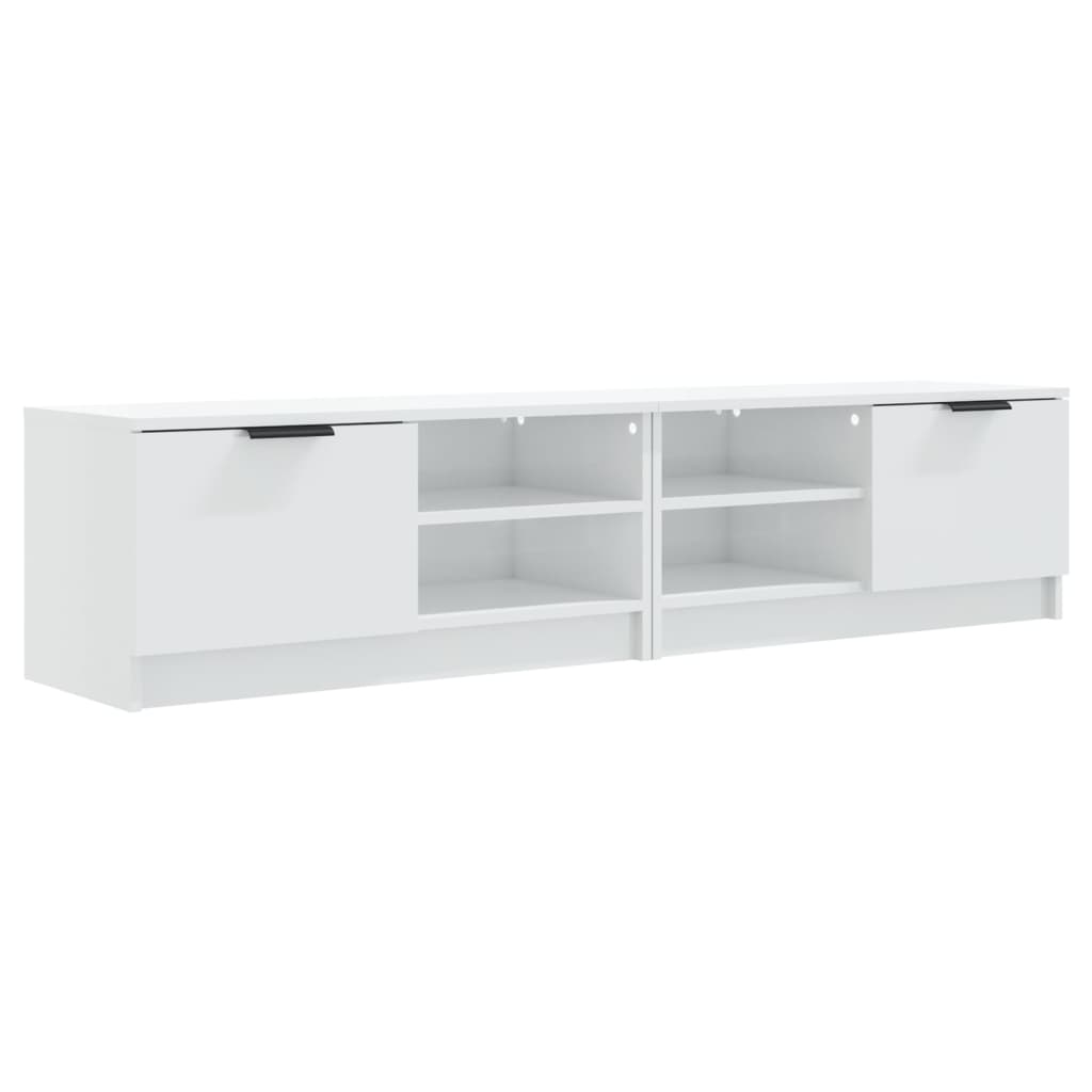 Meubles TV, 2 pièces, blanc brillant, 80 x 35 x 36,5 cm, matériau à base de bois