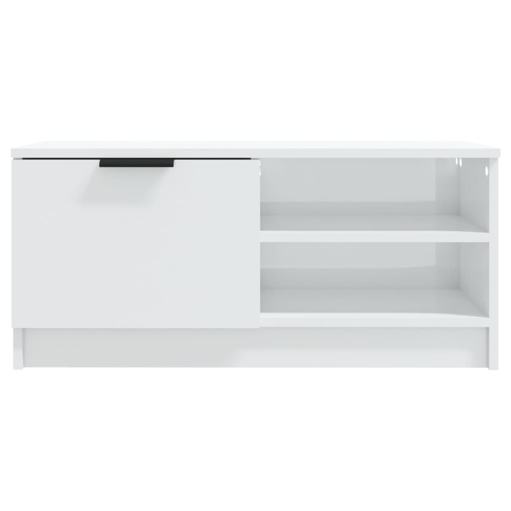 Meubles TV, 2 pièces, blanc brillant, 80 x 35 x 36,5 cm, matériau à base de bois