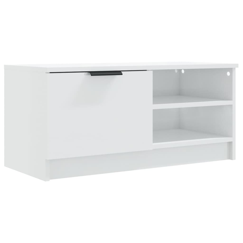 Meubles TV, 2 pièces, blanc brillant, 80 x 35 x 36,5 cm, matériau à base de bois