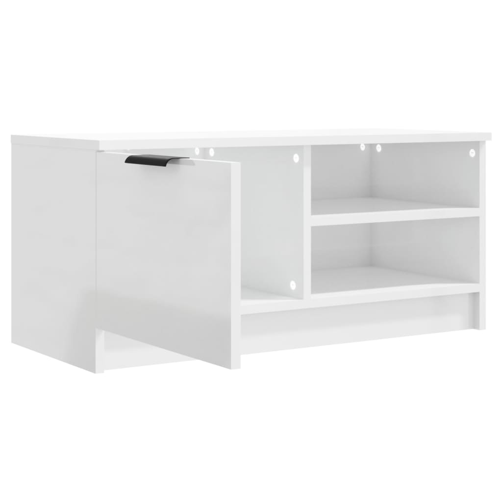Meubles TV, 2 pièces, blanc brillant, 80 x 35 x 36,5 cm, matériau à base de bois