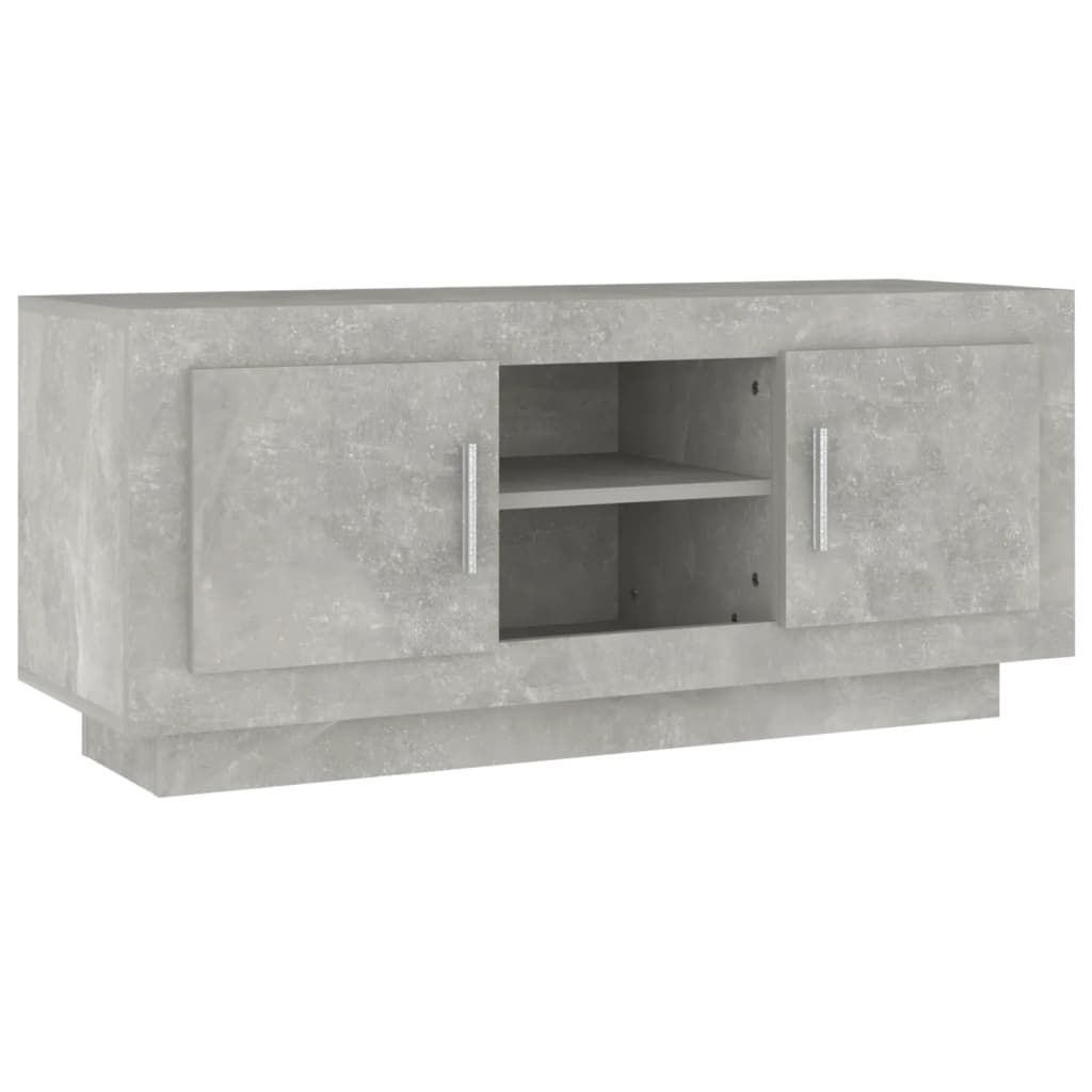 Meuble TV gris béton 102x35x45 cm en bois