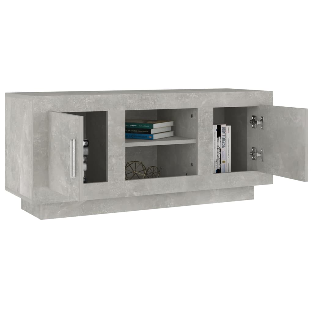 Meuble TV gris béton 102x35x45 cm en bois